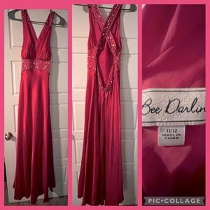 Beautiful Bee Darlin brand, size 11/12 dark pink color with cross back straps